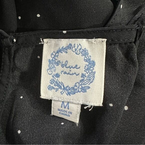 Blue Rain For Francesca’s Black & White Polka Dot Cami Blouse Size Medium - Picture 10 of 12